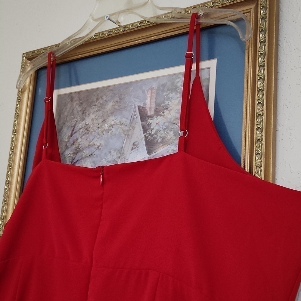 Romantic Red Sleeveless Mini Dress XXL Date Night Y2K Concert Party - Picture 10 of 12